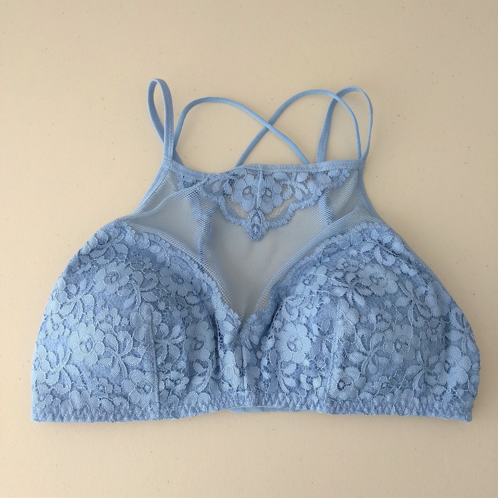 xhilaration size S high neck lacy padded bralette